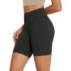 imageODODOS High Waist Workout Shorts for Women Tummy Control Workout Gym Athletic Biker Shorts6quot8quot InseamOnyx Black Grey