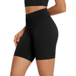 imageODODOS High Waist Workout Shorts for Women Tummy Control Workout Gym Athletic Biker Shorts6quot8quot InseamBlack