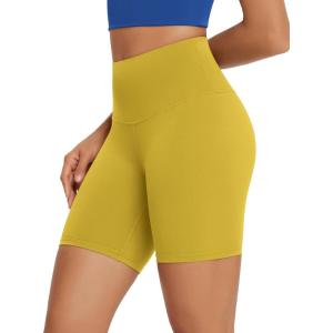 imageODODOS High Waist Workout Shorts for Women Tummy Control Workout Gym Athletic Biker Shorts6quot8quot InseamMango Mint