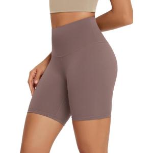 imageODODOS High Waist Workout Shorts for Women Tummy Control Workout Gym Athletic Biker Shorts6quot8quot InseamPurple Taupe