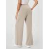 imageODODOS Modal Soft Wide Leg Pants for Women High Waist Casual Relaxed Pants with Pockets2729quot 31quot InseamSmokey Taupe