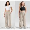imageODODOS Modal Soft Wide Leg Pants for Women High Waist Casual Relaxed Pants with Pockets2729quot 31quot InseamSmokey Taupe