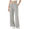 imageODODOS Modal Soft Wide Leg Pants for Women High Waist Casual Relaxed Pants with Pockets2729quot 31quot InseamLight Gray