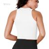 imageODODOS 3Pack Seamless Crop Tank for Women Ribbed Soft High Neck Cropped TopsClaretnavywhite