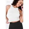 imageODODOS 3Pack Seamless Crop Tank for Women Ribbed Soft High Neck Cropped TopsClaretnavywhite