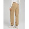 imageODODOS Womens Brushed Fleece Jogger Sweatpants  Cozy Warm Adjustable HighRise Relaxed Lounge Pants with PocketsSand Heather