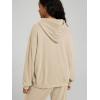 imageODODOS Womens Brushed Fleece Oversized Hoodie  Cozy Warm Long Sleeve Pullover Sweatshirt with Kangaroo PocketBeige Heather