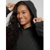imageODODOS Womens Brushed Fleece Oversized Hoodie  Cozy Warm Long Sleeve Pullover Sweatshirt with Kangaroo PocketBlack