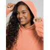 imageODODOS Womens Brushed Fleece Oversized Hoodie  Cozy Warm Long Sleeve Pullover Sweatshirt with Kangaroo PocketCoral Heather