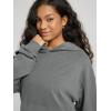imageODODOS Womens Brushed Fleece Oversized Hoodie  Cozy Warm Long Sleeve Pullover Sweatshirt with Kangaroo PocketGray Heather