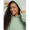 imageODODOS Womens Brushed Fleece Oversized Hoodie  Cozy Warm Long Sleeve Pullover Sweatshirt with Kangaroo PocketMint Green Heather
