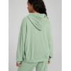 imageODODOS Womens Brushed Fleece Oversized Hoodie  Cozy Warm Long Sleeve Pullover Sweatshirt with Kangaroo PocketMint Green Heather