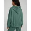 imageODODOS Womens Brushed Fleece Oversized Hoodie  Cozy Warm Long Sleeve Pullover Sweatshirt with Kangaroo PocketTeal Green Heather