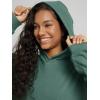 imageODODOS Womens Brushed Fleece Oversized Hoodie  Cozy Warm Long Sleeve Pullover Sweatshirt with Kangaroo PocketTeal Green Heather
