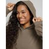 imageODODOS Womens Brushed Fleece Oversized Hoodie  Cozy Warm Long Sleeve Pullover Sweatshirt with Kangaroo PocketWood Brown Heather