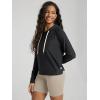 imageODODOS Womens Essential Hoodie  Ultra Soft Stratum Tech Pullover UPF 50 Moisture Wicking Long Sleeve TopBlack Heather