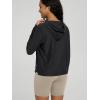 imageODODOS Womens Essential Hoodie  Ultra Soft Stratum Tech Pullover UPF 50 Moisture Wicking Long Sleeve TopBlack Heather