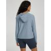 imageODODOS Womens Essential Hoodie  Ultra Soft Stratum Tech Pullover UPF 50 Moisture Wicking Long Sleeve TopDusty Blue Heather