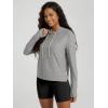 imageODODOS Womens Essential Hoodie  Ultra Soft Stratum Tech Pullover UPF 50 Moisture Wicking Long Sleeve TopGrey Heather