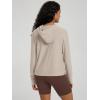 imageODODOS Womens Essential Hoodie  Ultra Soft Stratum Tech Pullover UPF 50 Moisture Wicking Long Sleeve TopMocha Heather