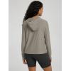 imageODODOS Womens Essential Hoodie  Ultra Soft Stratum Tech Pullover UPF 50 Moisture Wicking Long Sleeve TopWarm Grey Heather
