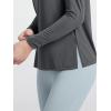 imageODODOS Womens Relaxed Fit Long Sleeve Shirts Boat Neck Side Slit PeachSoft Casual Lounge Yoga TopsCharcoal