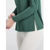 imageODODOS Womens Relaxed Fit Long Sleeve Shirts Boat Neck Side Slit PeachSoft Casual Lounge Yoga TopsDark Green