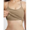 imageODODOS Womens Slim Racerback Cropped Tank  Stratum Tech Sports Bra Ultra Soft UPF 50 Cami Top with Builtin BraKhaki Heather