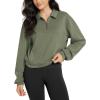imageODODOS Modal Soft HalfZip Collared Sweatshirts for Women Long Sleeve Relaxed Pullover Top with PocketsDark Sage