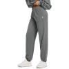 imageODODOS Womens Brushed Fleece Jogger Sweatpants  Cozy Warm Adjustable HighRise Relaxed Lounge Pants with PocketsGray Heather