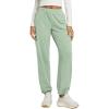 imageODODOS Womens Brushed Fleece Jogger Sweatpants  Cozy Warm Adjustable HighRise Relaxed Lounge Pants with PocketsMint Green Heather