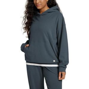 imageODODOS Womens Brushed Fleece Oversized Hoodie  Cozy Warm Long Sleeve Pullover Sweatshirt with Kangaroo PocketDark Blue Heather