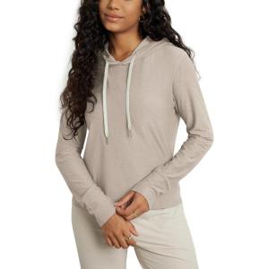 imageODODOS Womens Essential Hoodie  Ultra Soft Stratum Tech Pullover UPF 50 Moisture Wicking Long Sleeve TopMocha Heather