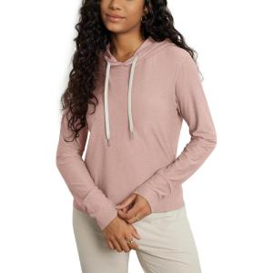 imageODODOS Womens Essential Hoodie  Ultra Soft Stratum Tech Pullover UPF 50 Moisture Wicking Long Sleeve TopRose Pink Heather