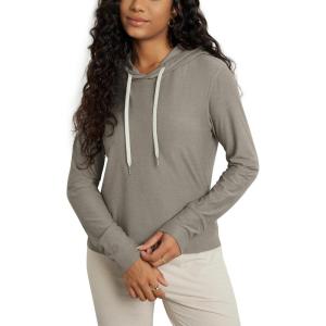 imageODODOS Womens Essential Hoodie  Ultra Soft Stratum Tech Pullover UPF 50 Moisture Wicking Long Sleeve TopWarm Grey Heather