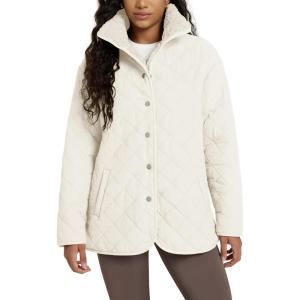 imageODODOS Womens Sherpa Lined Insulated Jacket Snap Front Long Sleeve Coat Winter Warm Outerwear with PocketsIvory