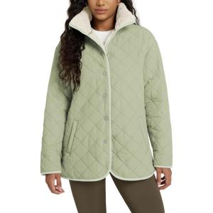 imageODODOS Womens Sherpa Lined Insulated Jacket Snap Front Long Sleeve Coat Winter Warm Outerwear with PocketsTender Greens