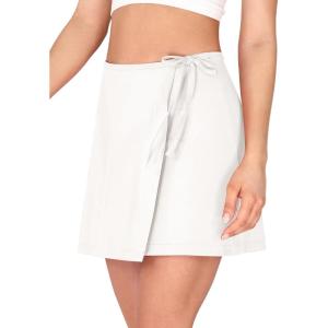 imageODODOS Wrap Skorts for Women Builtin Shorts High Waist Tennis Skirts with Pockets for Casual Athletic GolfIvory White