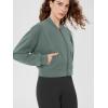imageODODOS Modal Soft FullZip Bomber Jacket for Women Long Sleeve Casual Fall Outfit Crop Top with PocketsSlate Green