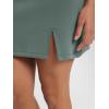imageODODOS Modal Soft Mini Skirt for Women Side Slit High Waist ALine Casual Daily SkirtsSlate Green