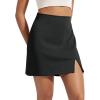 imageODODOS Modal Soft Mini Skirt for Women Side Slit High Waist ALine Casual Daily SkirtsBlack