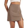 imageODODOS Modal Soft Mini Skirt for Women Side Slit High Waist ALine Casual Daily SkirtsNutria