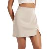 imageODODOS Modal Soft Mini Skirt for Women Side Slit High Waist ALine Casual Daily SkirtsSmokey Taupe