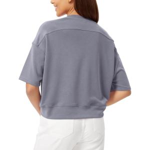 imageODODOS Modal Soft Short Sleeve TShirts for Women Oversized Crew Neck Tee Relaxed Pullover TopsPurple Gray