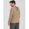 imageODODOS Mens Long Sleeve Hoodie  Stratum Tech Performance Pullover  Ultra Soft Moisture Wicking UPF 50 TopKhaki Heather