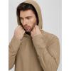 imageODODOS Mens Long Sleeve Hoodie  Stratum Tech Performance Pullover  Ultra Soft Moisture Wicking UPF 50 TopKhaki Heather