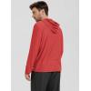 imageODODOS Mens Long Sleeve Hoodie  Stratum Tech Performance Pullover  Ultra Soft Moisture Wicking UPF 50 TopRed Heather