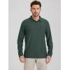 imageODODOS Mens Performance Long Sleeve Polo Stratum Tech Golf TShirts Ultra Soft Moisture Wicking UPF 50 Casual TopsAspen Heather