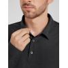 imageODODOS Mens Performance Long Sleeve Polo Stratum Tech Golf TShirts Ultra Soft Moisture Wicking UPF 50 Casual TopsBlack Heather
