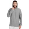 imageODODOS Mens Long Sleeve Hoodie  Stratum Tech Performance Pullover  Ultra Soft Moisture Wicking UPF 50 TopGrey Heather